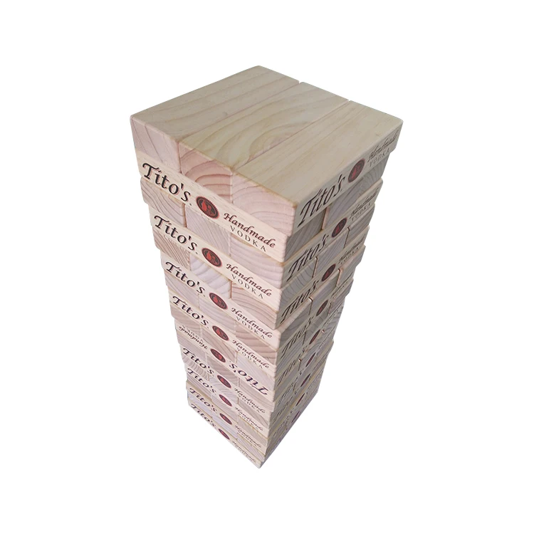 
Stacked outdoor pine wood tower game wooden gigante jenga set 
