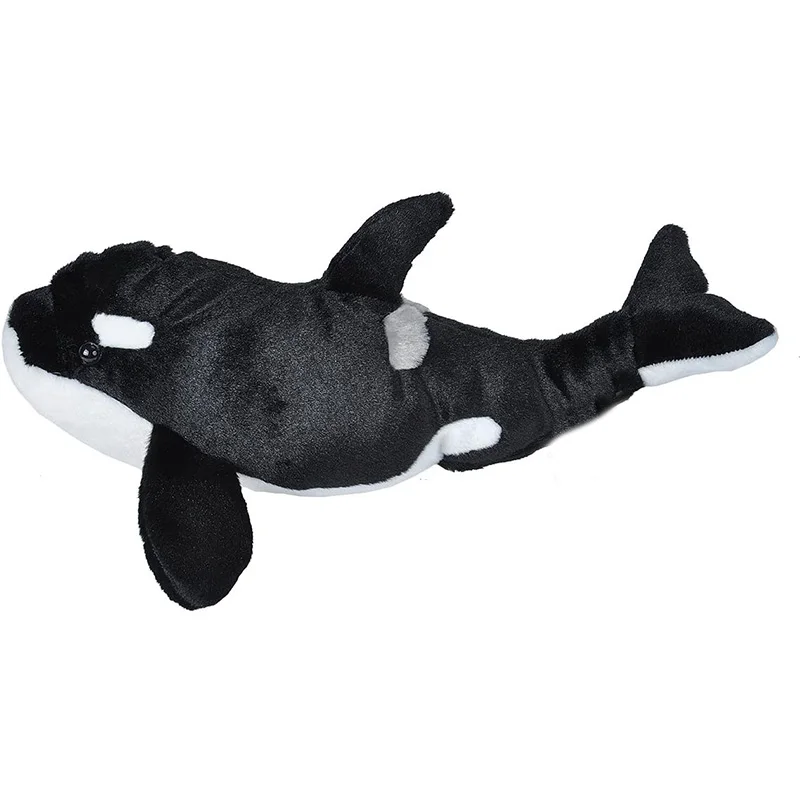 Factory Cheap Customized Size Color Wild Sea Animal Stuffed Plush Black  White Whale