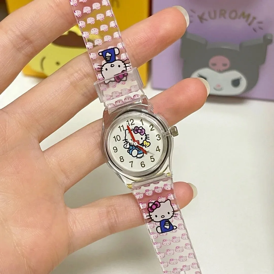 Custom pattern Cartoon Transparent plastic kids wrist watch cartoon character watches for kids boys girl
