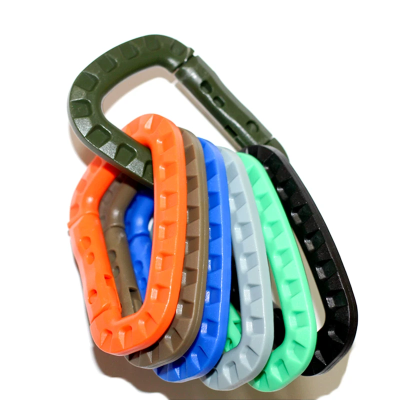 Outdoor D Shape 200LB Mountaineering Buckle Knapsack for Climbing Rescue Keychain Hook Tactical EDC Tool