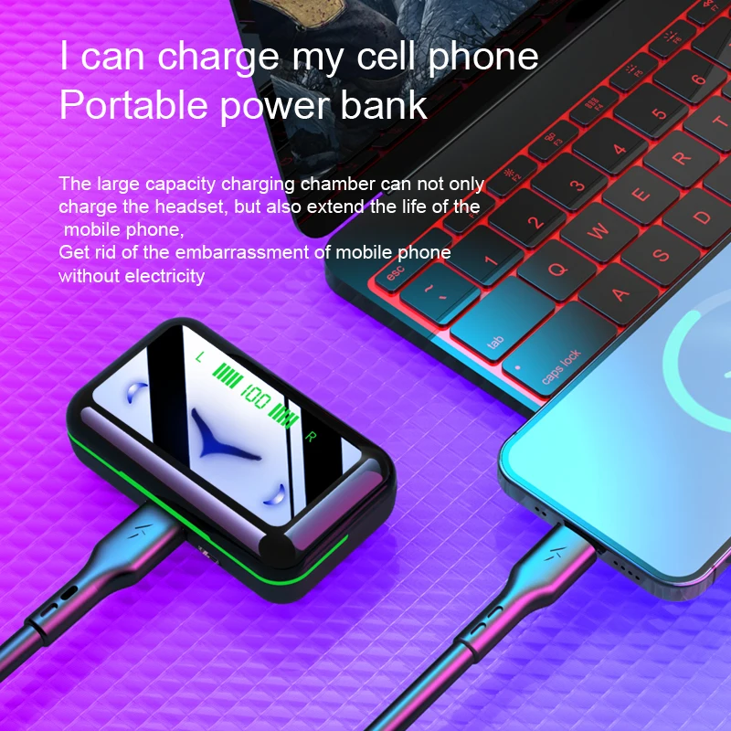 E10 наушники-вкладыши Tws с Power Bank зарядное устройство коробка для рыболовной Снасти Водонепроницаемый игровая Музыкальная гарнитура Беспроводная съемки в движении Sports Mini наушники Touch