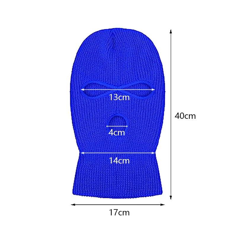 Custom Logo 3 Hole Winter Hats Outdoor Sports Full Face Cover Ski Mask Warm Knit Balaclava