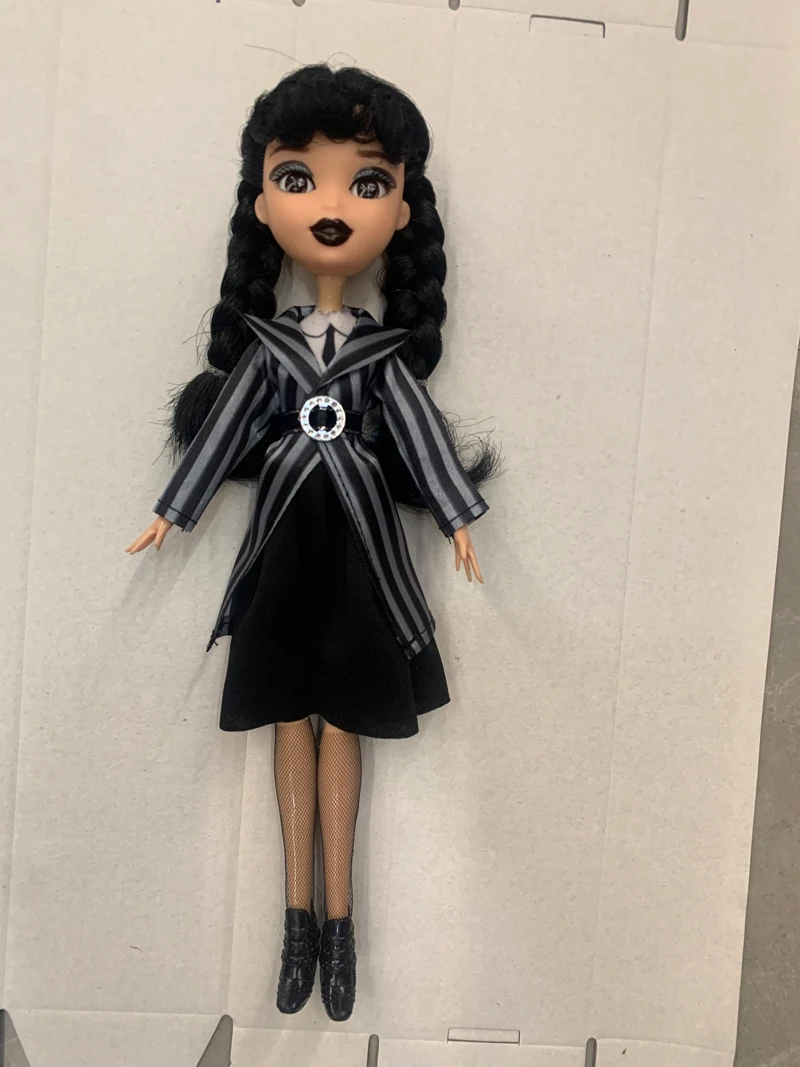 11inch Hot Sale Wednesday Addams Dress up Dolls Gothic Colorbox Girls Gift For Kids Clothing Doll Plastic