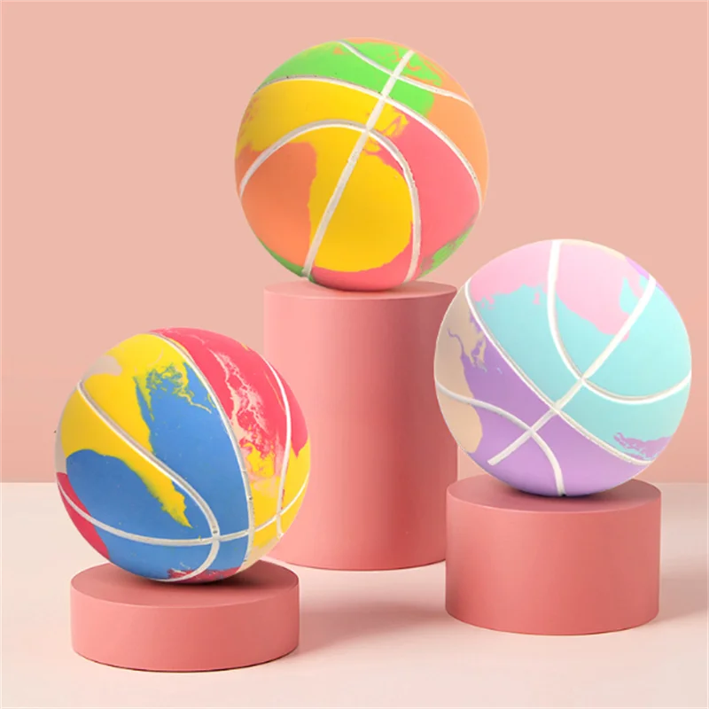 Customized Logo Print 6cm inflatable Rubber High Bounce Sport Toy For Kids Children Soft Basketball Anti Stress Ball