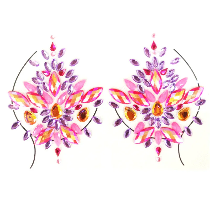 Sex Bindi Face Breast BoombsJewels Nipple Pasties Cover Gems For Dance Party