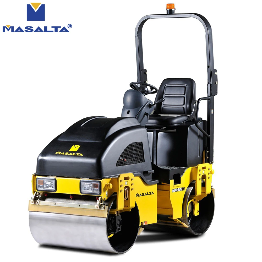 Masalta Double Drum Small Diesel Road Roller Pavement Compaction Petrol, Diesel with Lombardini Engine Provided 0-4km/h POCLAIN