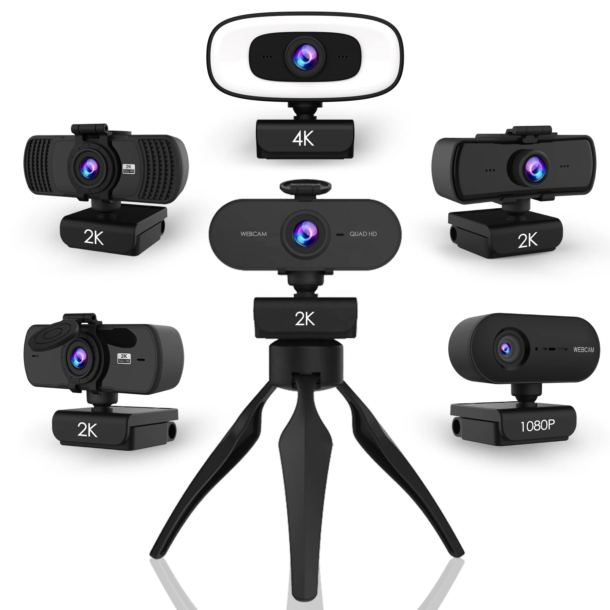 Веб-камера USB HD 1080p камера Веб-камера с микрофоном веб-камеры 2K для Skype компьютер штатив портативных ПК Потоковое вещание конференции автофокуса