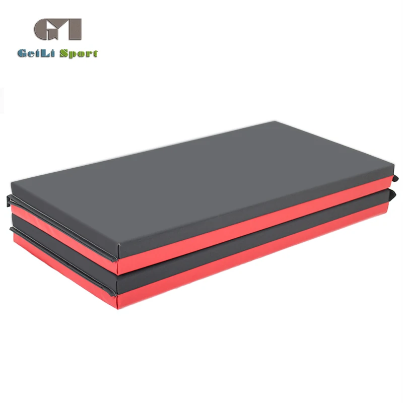 New products red and black premium four folding gymnastics mat crash mats