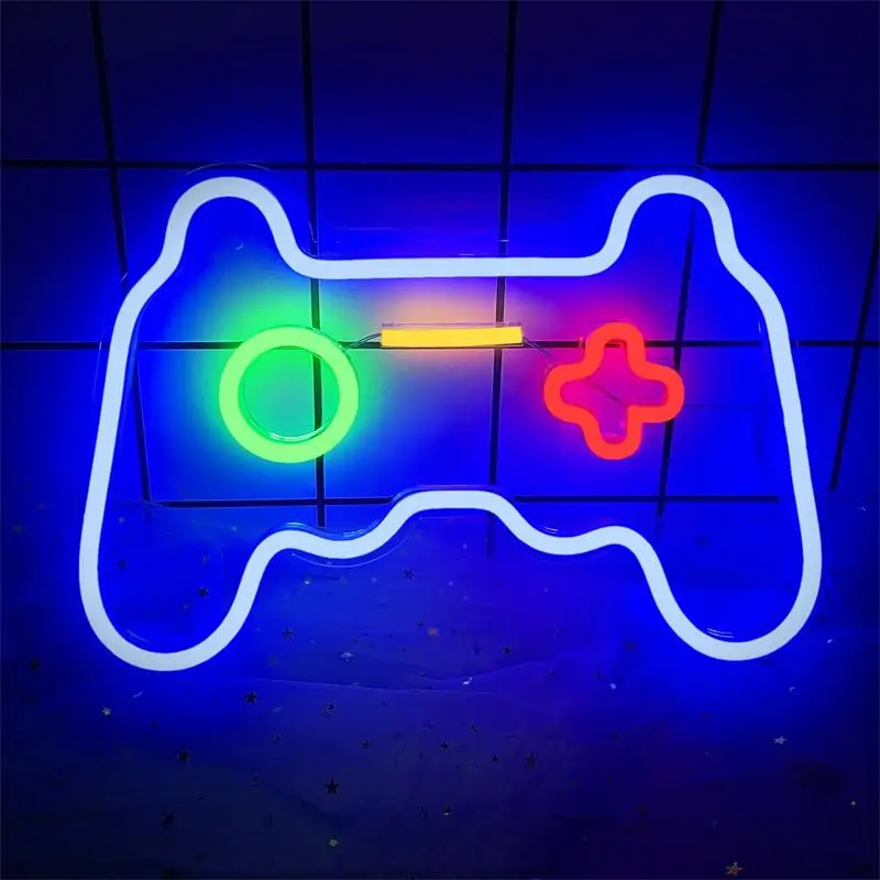 Game Neon Sign Acrylic Board Led Neon Light Gamepad Controller Neon Signs Gaming Wall, Hanging  Light for Bedroom Children