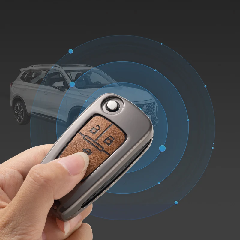 Car Key Accessories New Luxury Leather Car Key Holder Custom Car Key Case Cover For Chevrolet  Malibu Equinox Cruze Spark