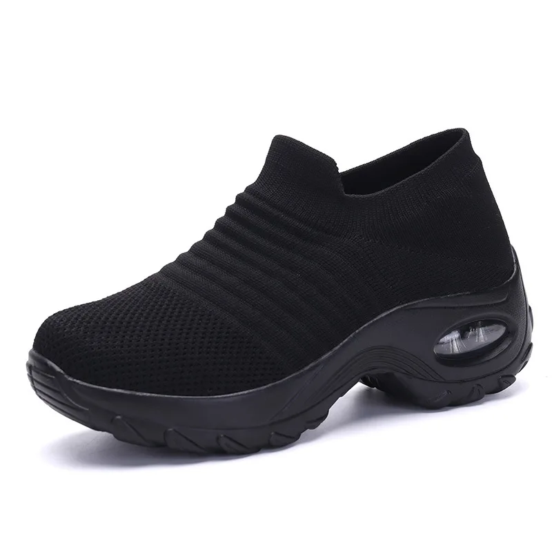 Women Breathable Custom Tennis Basket Homme Sock Shoes Walking Sports Shoes Wedge Fashion Sneakers For Ladies Girl