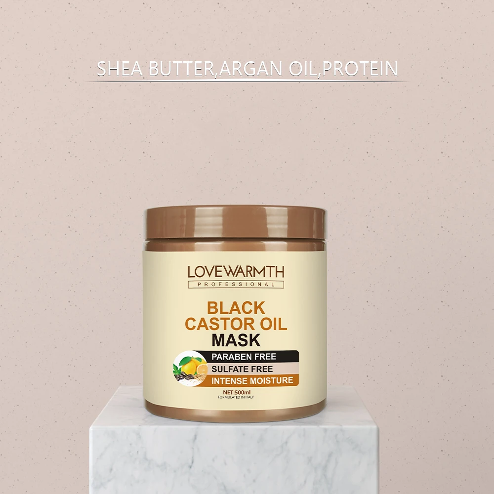 OEM Professional Natural Smooth Black Castor Oil Repairing Hair Mask Organic Collagen Hair Mask