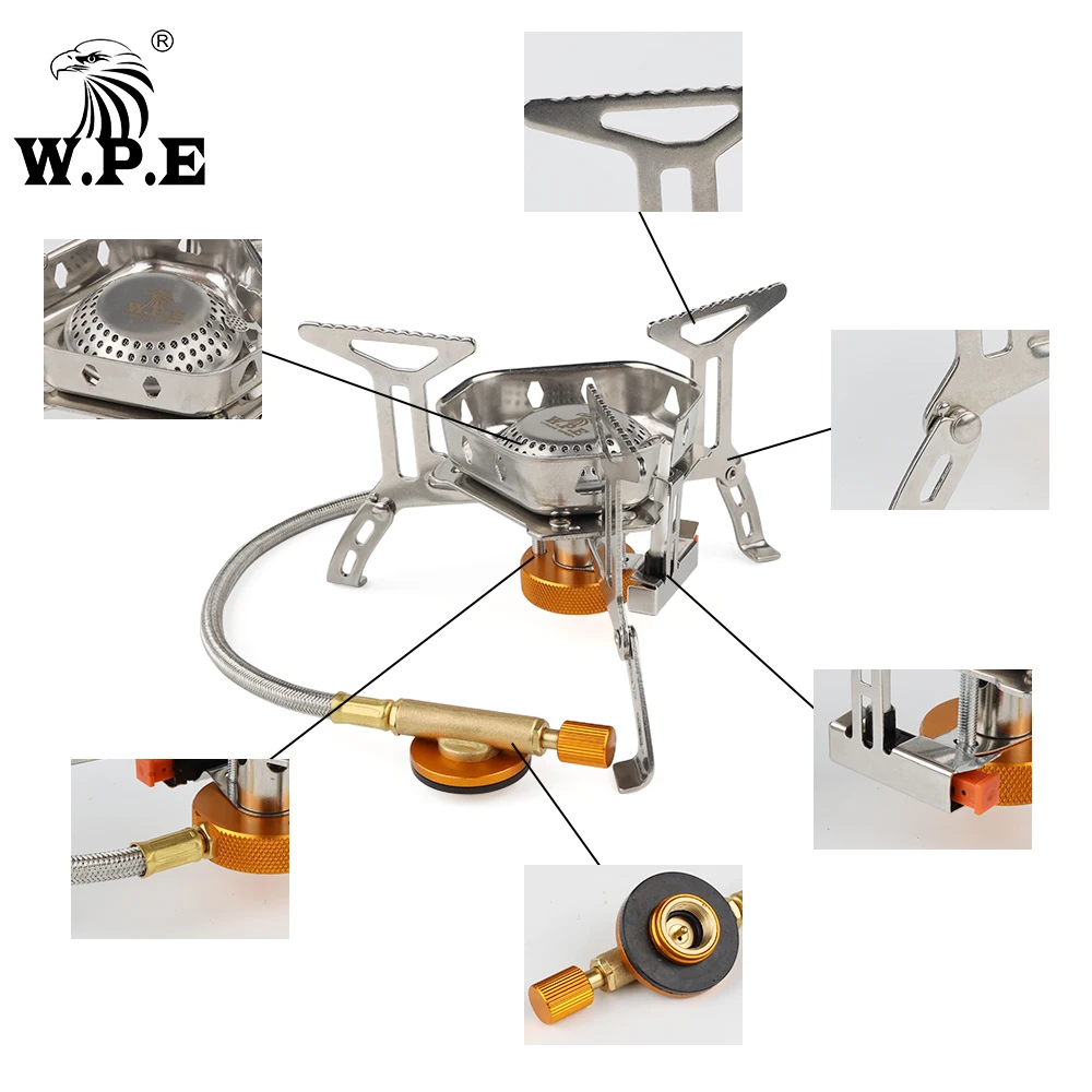 W.P.E 3500-4000W Portable outdoor titanium camping hiking survival pocket for barbecue picnic cooking gas stove