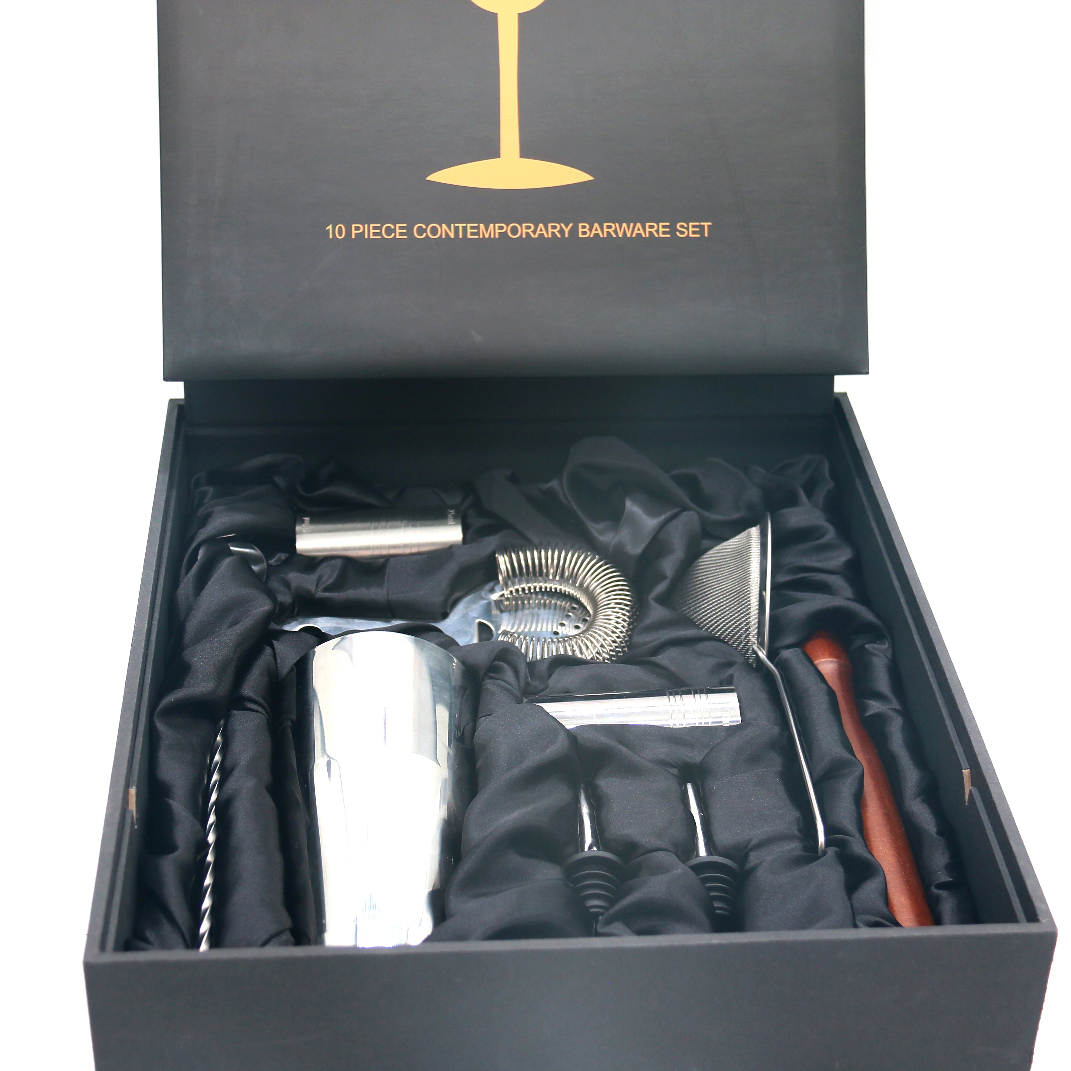 Boston Cocktail Set 10 Pieces -  Rectangular Gift Box