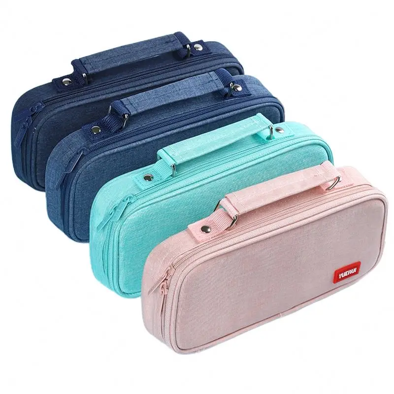 Factory Student canvas pencil case creative large-capacity handbag portable stationery box