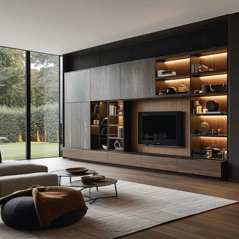 Modern Apartment TV Stand High Quality Living Room TV Furniture cabinet Custom Design Handcrafted Wooden TV Console
