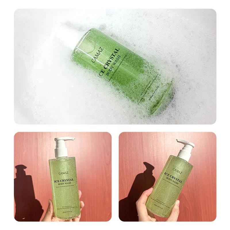 CAMAZ Private Brand Body Lotion Wash With Nourishing Serum Green Tea Shower Gel Ice Crystal Shower Gel  for Deep Dleansing