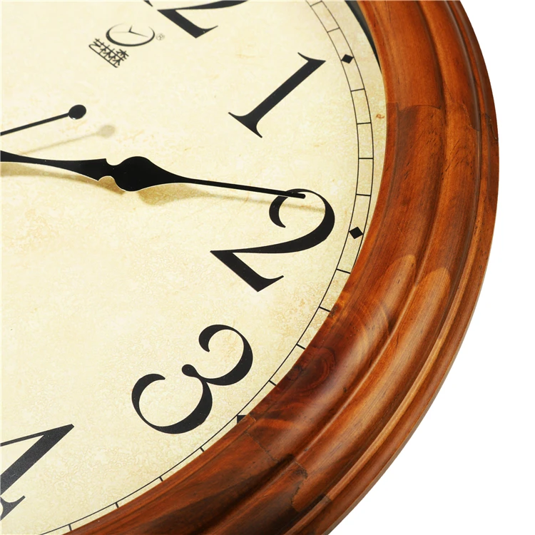 Retro antique wall clock Roman style wooden frame wall clock