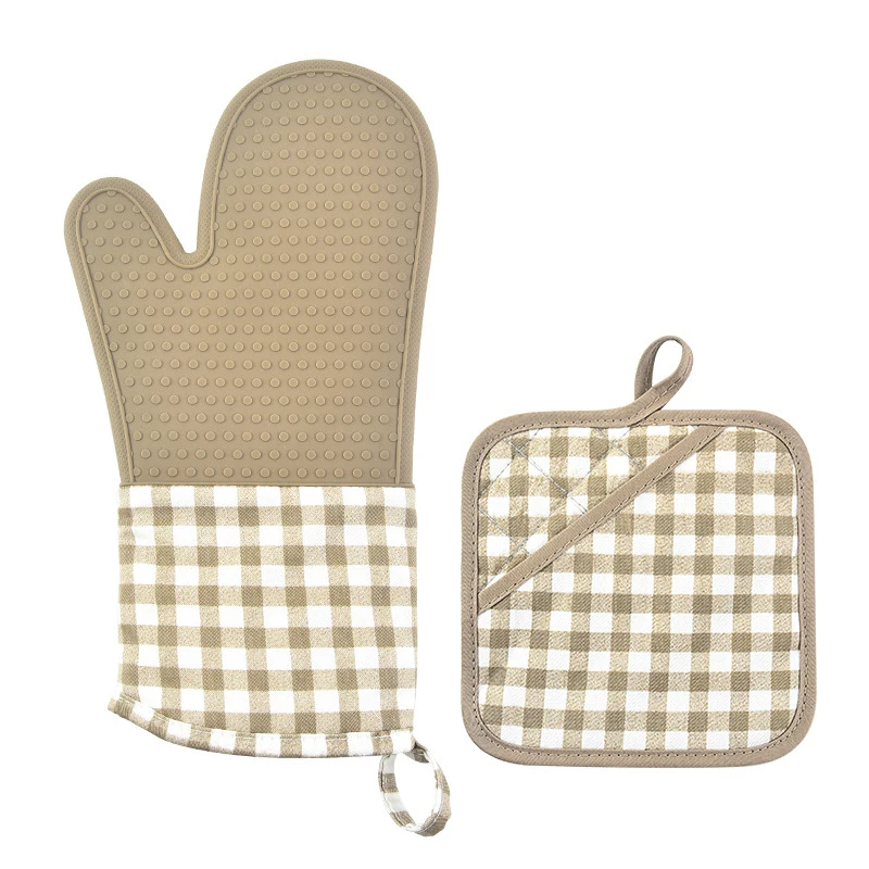 Kitchen Cooking Tools Mittens Silicone Gloves With Heat Pad And Non-Slip Microwave Oven Gloves
