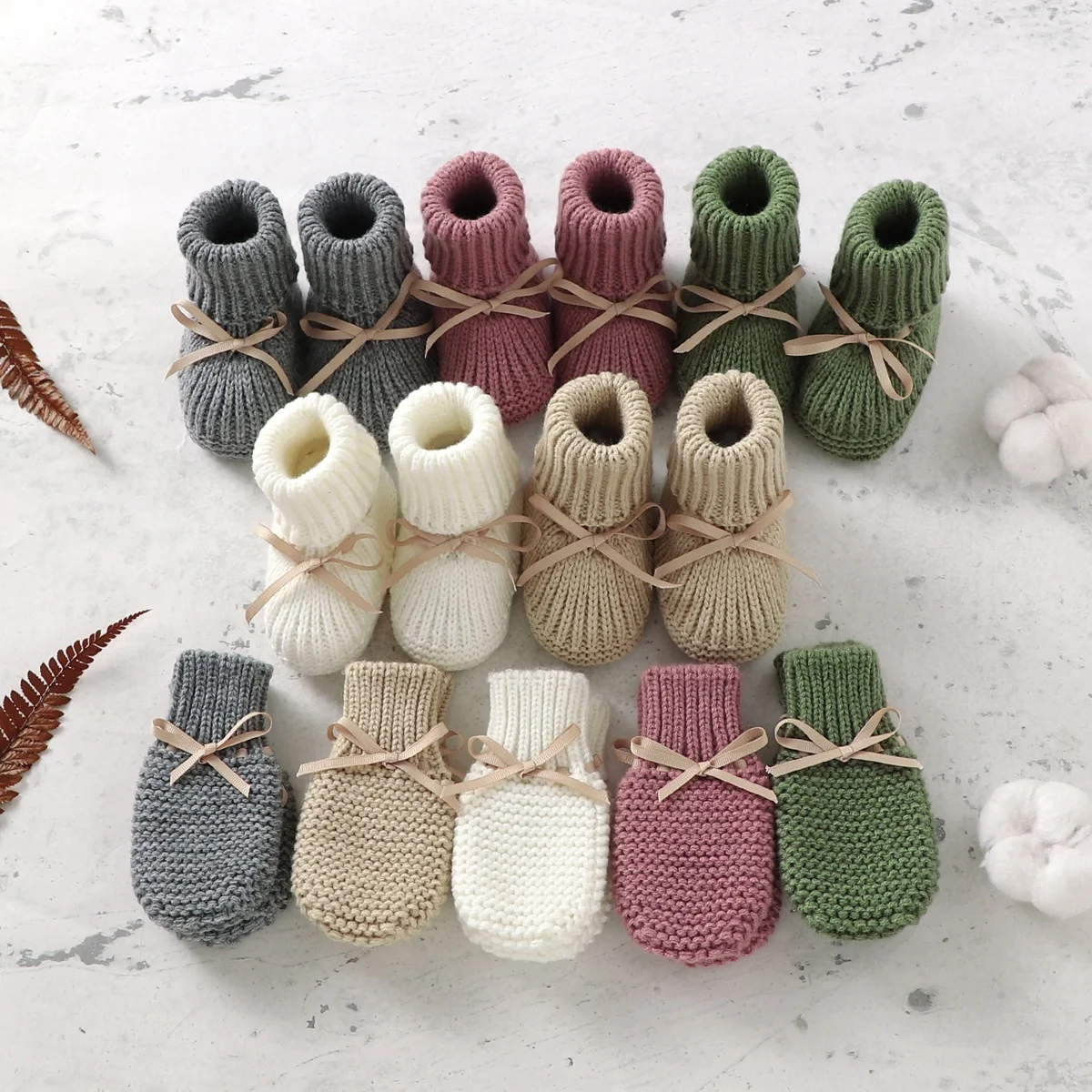 Soft Baby Woolen Gloves And Shoes For Cozy Comfort Handmade Knit Infant Accessories Gloves And Shoes