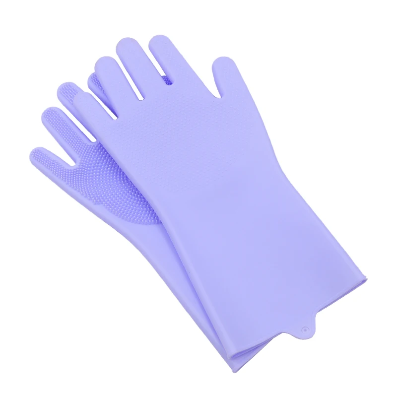 Magic Silicone Dish Washing Scrubber Dish Washing Sponge Rubber Scrubbing Gloves Kitchen Cleaning