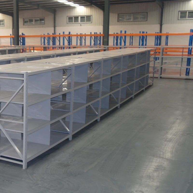 Middle duty warehouse rack tier shelving unit metal plate shelf 4 tiers shelving store storage equipment racking
