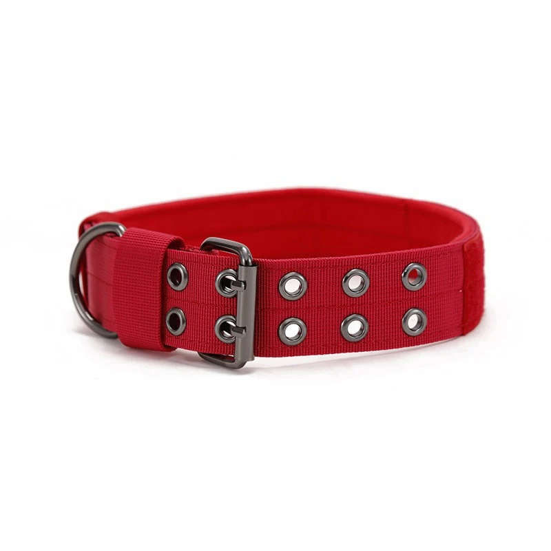 Heavy Duty Strong Nylon Adjustable Designer Tactical Wide Dog Collar With Metal Buckle