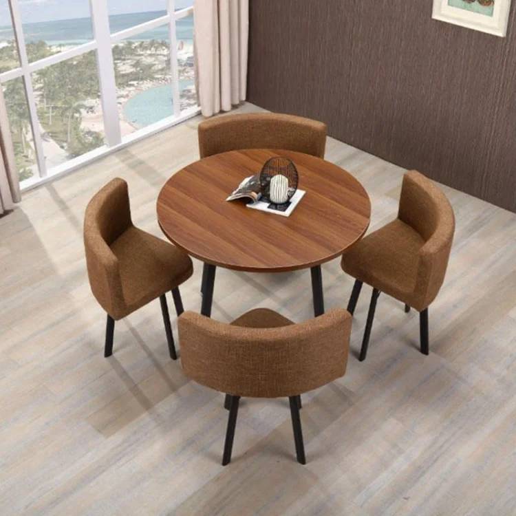 CZTZ-04 Simple Creative Coffee Shop Milk Tea Shop Small Round Table Four Chair Combination