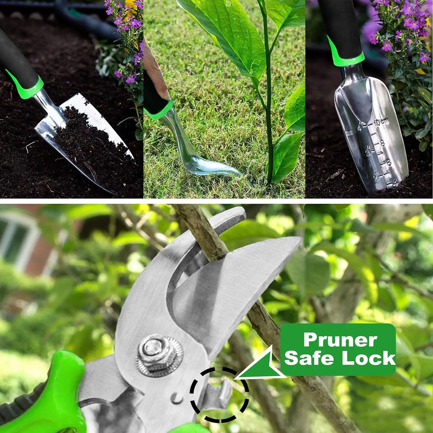 8pcs Garden Tools Set  Gardening Tools with Storage Tote Bag and Non-Slip Handle