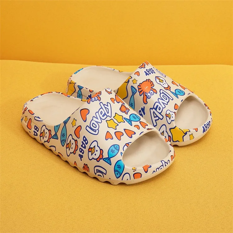 
Custom Printing Logo Pattern Women Flat Platform Outdoor Sandals Fashionable Summer Women Yeezy Slides 