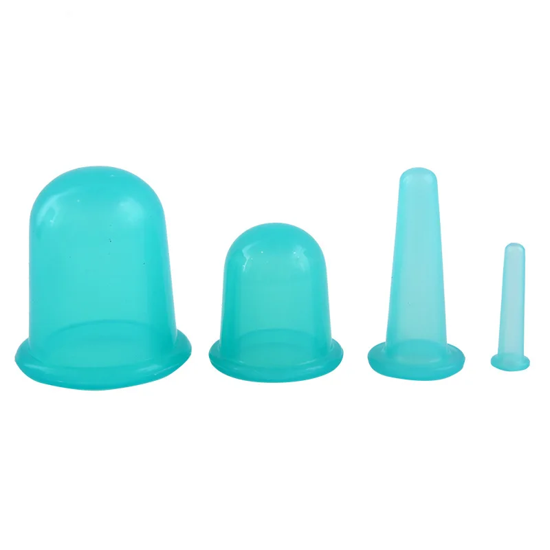 Hot-Selling 4-Piece Silicone Cupping Therapy Set Top Silicone Suction Cups for Body & Facial Massager for Pain Relief