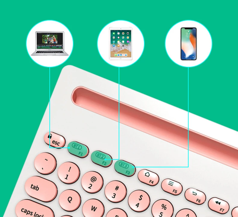 4 Color Mini Wireless Japanese Korea BT keyboard