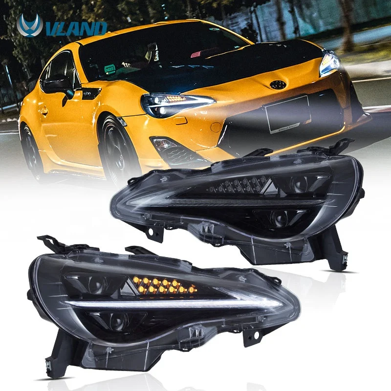 VLAND Manufacturer Full LED Headlights 2012-UP Scion FR-S Sequential Car Head Lights For Toyota IS250 FT86 GT86 BRZ Front Lamp
