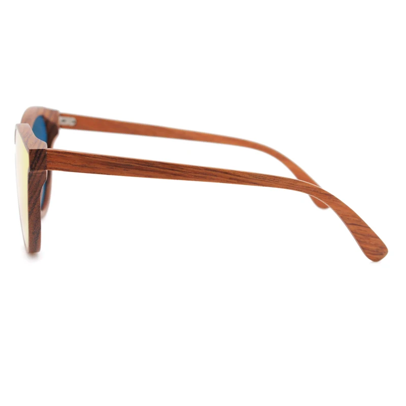 Cat 3 UV400 Polarized Wood Sun Glasses One Piece Lens Rimless Sunglasses