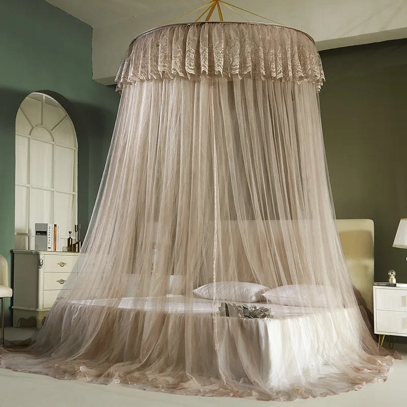 New fashion dome mosquito ceiling princess bed folding elegant circular top mosquito net for bed