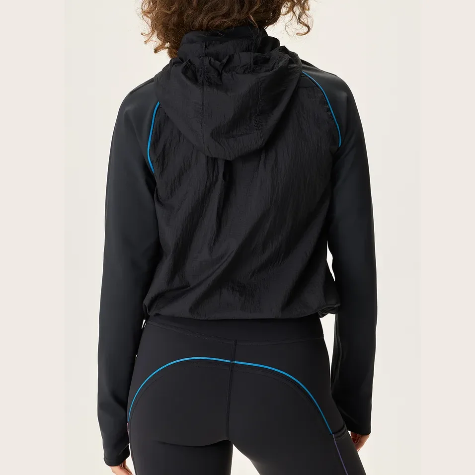 Factory price custom logo light tech biker quick dry 1/4 zip hoodie women long sleeve sports jacket gym fitness clothes