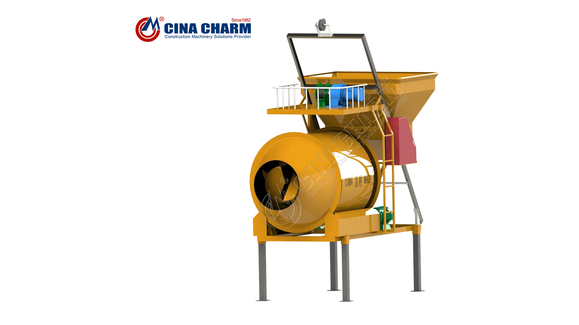 Ultra cost effective High productivity commercial concrete mixers JZM350/750 Used for making raw materials automatic unloading