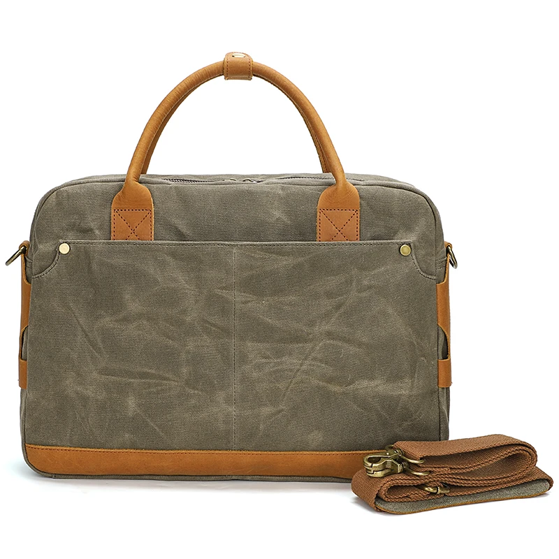 KOOGER, вощеная парусиновая сумка из натуральной кожи для деловых мужчин, сумок для ноутбука, портфель для компьютера 15,6 дюймов