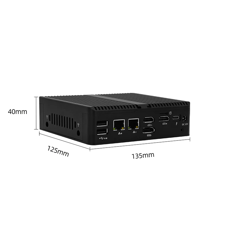Intel 12th Gen Quad Core N100 Computer 8G DDR5 256G Nvme with Dual Lan Mini PC Linux Din Rail Vesa  2xRS485 COM Mini Host
