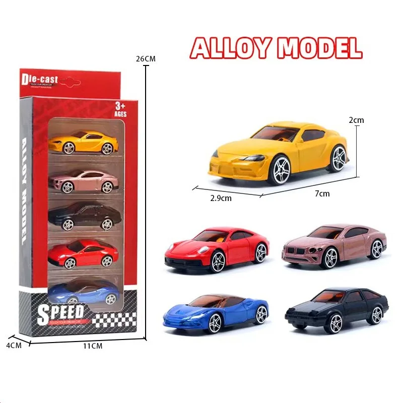Разные стили, 5 шт. в наборе, масштаб 1:64, литье под давлением, раздвижная модель автомобиля для детей, подарки для мальчиков и девочек