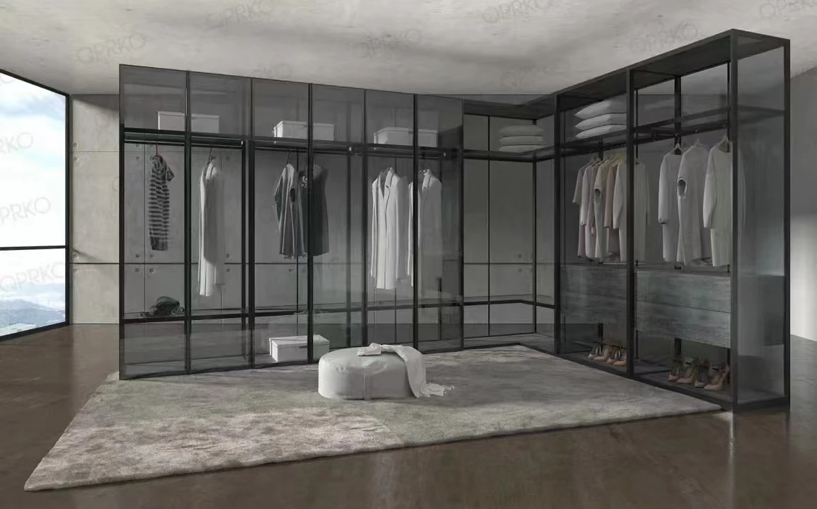 Modern home bedroom simple design of the whole house set solid wood storage wardrobe