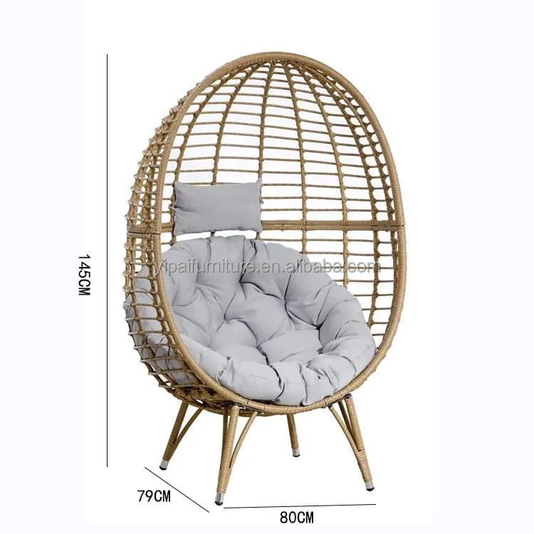 outdoor furniture  steel frame PE rattan garden egg chair