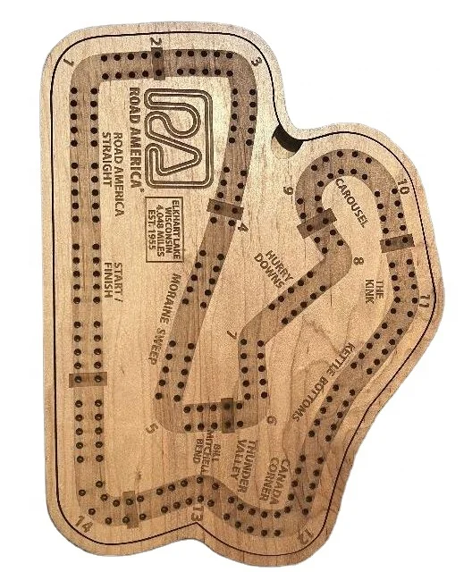 EASTOMMY Wood Cribbage Board, Cribbage Board Racing Track Games Set 1 Deck of Playing Cards