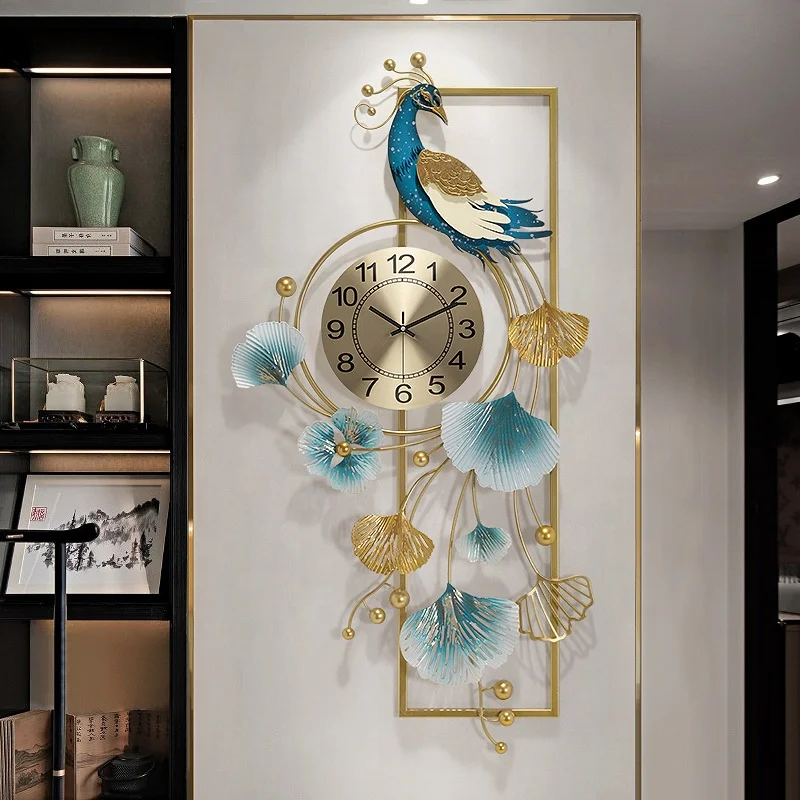 manufacture creative phoenix design modern style metal wall decor living room bed room dining room wall clock