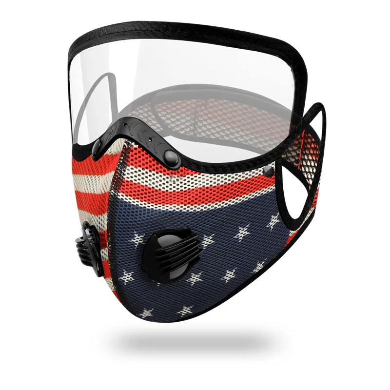hot sell Outdoor cycling mask Five Layer Filter With Carbon Cloth Maskes Fashion Sport motorcycle face mask With Valve