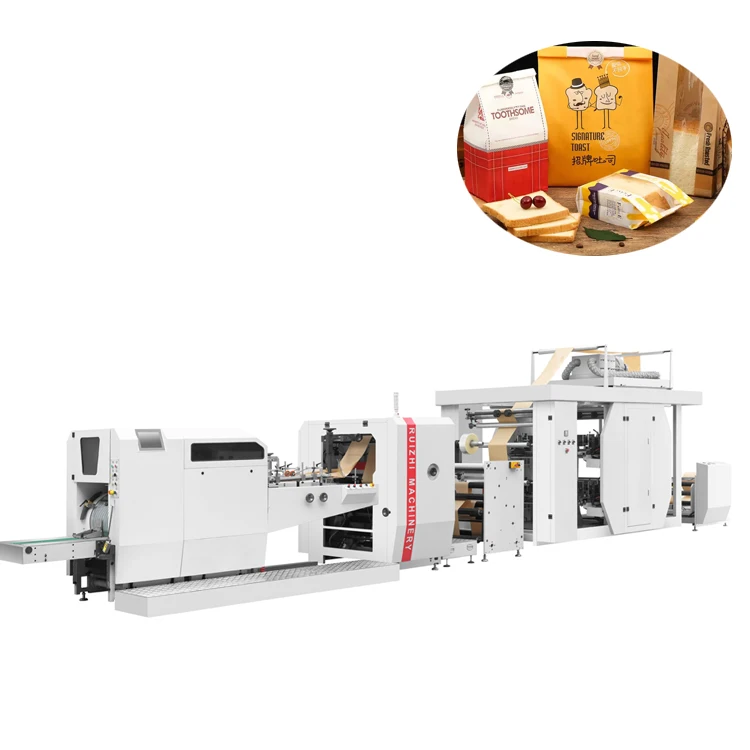 
Oil-proof Food Packaging Kraft Baking Toast Bread Paper Bags Making Machine 