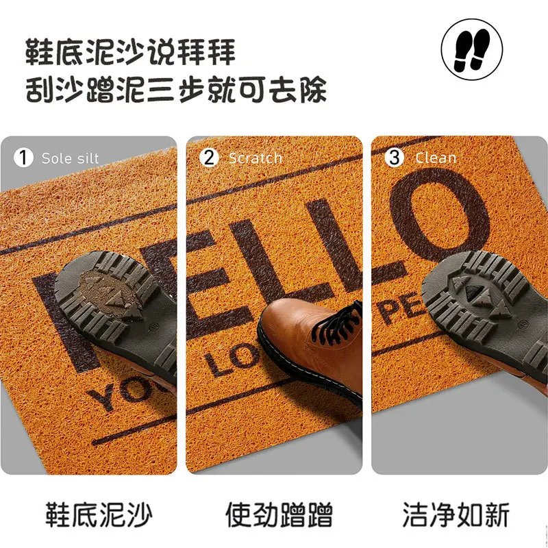Cartoon silk floor  entry door mat home living room bathroom non-slip porch carpet