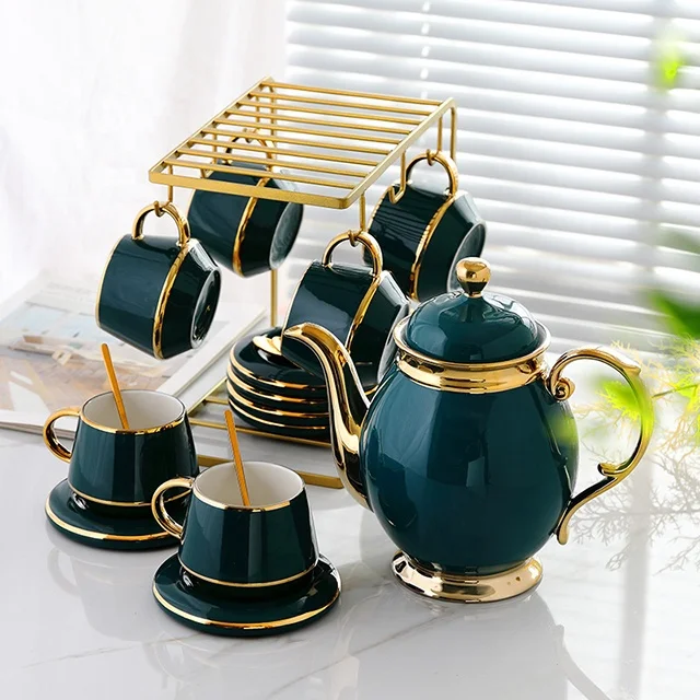 Northern Europe Coffee Cup Sets Coffee And Tea Set Color Porcelain Tea Sets