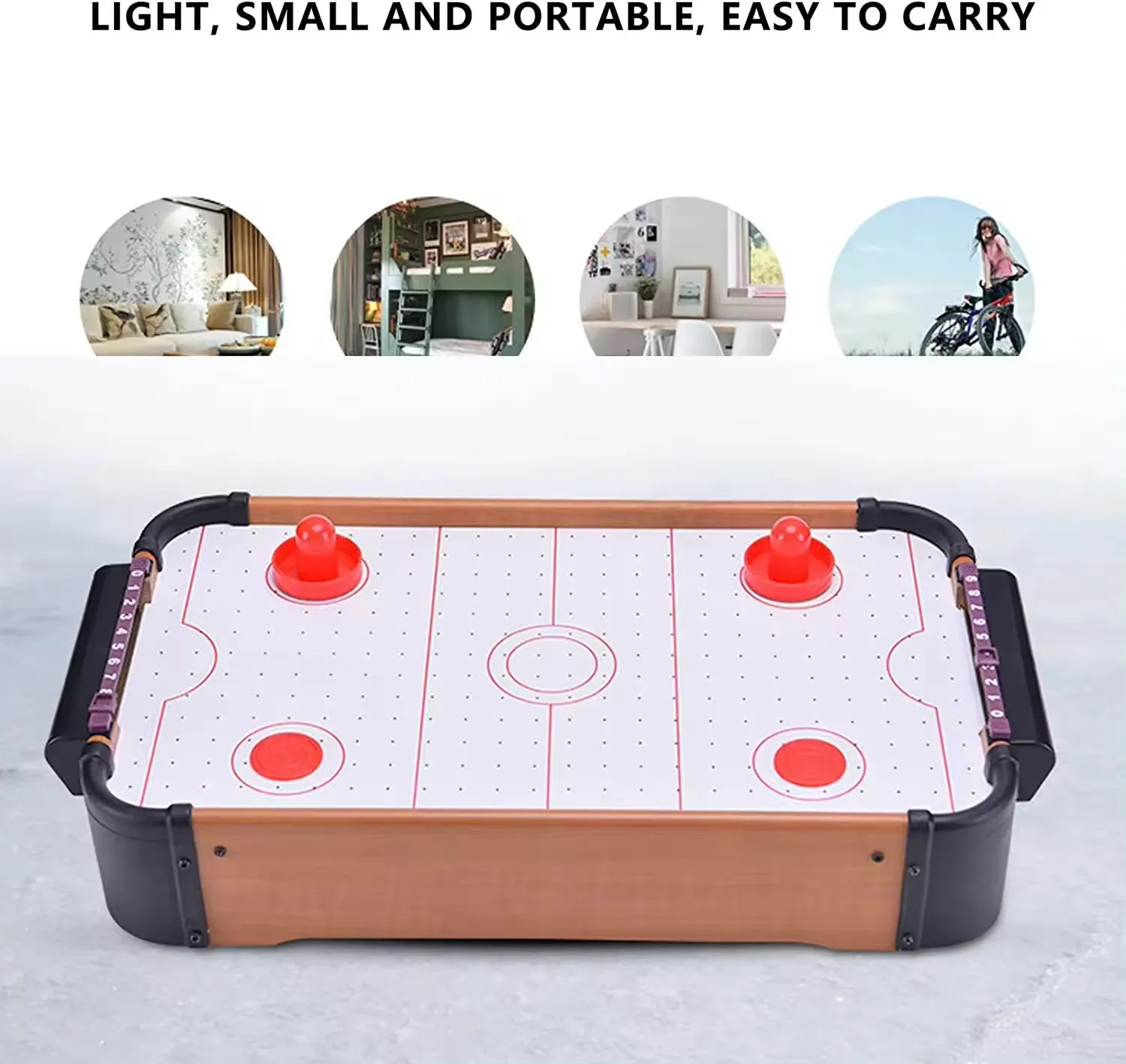 Wooden Tabletop Hockey Game Toy Air Hockey Table Game For Kids