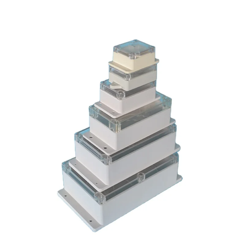 JHASB101 65*58*35*mm Screw type top transparent cover mounting waterproof junction box with ear IP65 outdoor plastic enclosure
